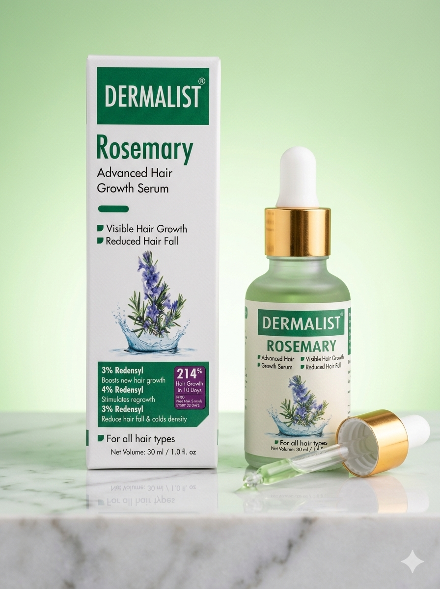 Dermalist Rosemary Hair Growth Non-Greasy Scalp Serum for Men & Women – 30 ml