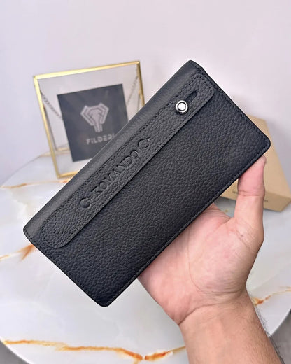 Luxury Handmade Leather Long Wallet For Men