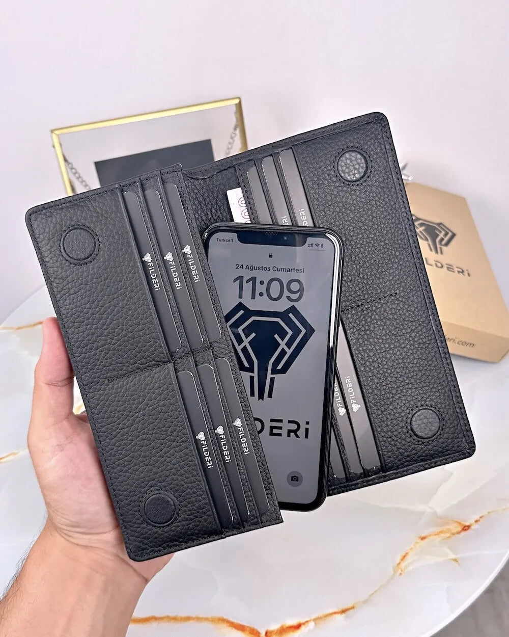 Luxury Handmade Leather Long Wallet For Men