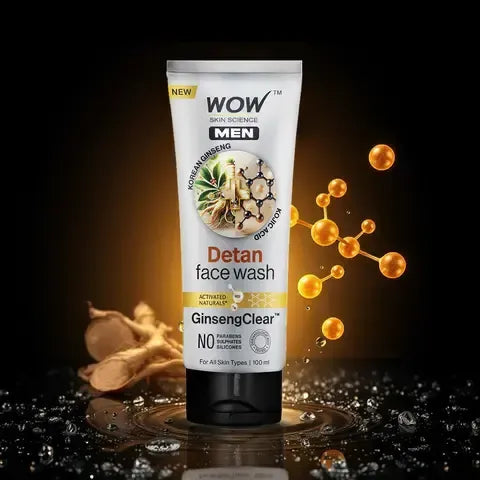 Men Korean Ginseng + Kojic Acid Detan Face Wash Gel - Pack Of 1 / 100 ML