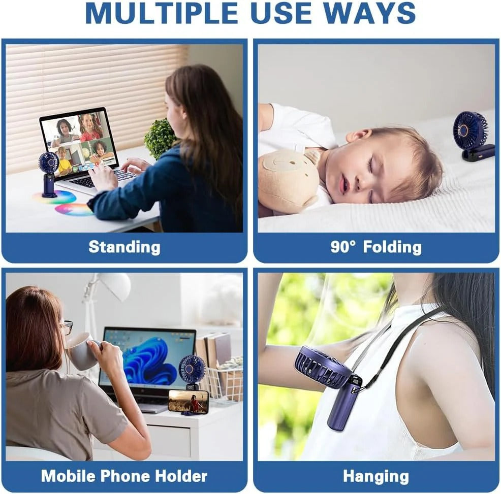 Mini Portable Handheld Led Fan (1200MAH) Battery