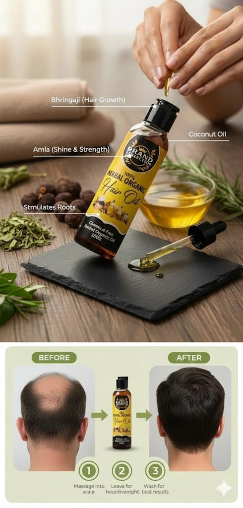 Pure Herbal Hair Oil for Fast Hair Growth & Thickness