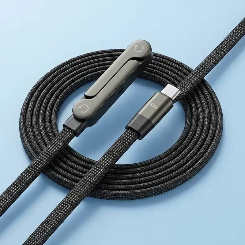 240W 2-in-1 C to C Charging Cable with Phone Stand 1.5m length