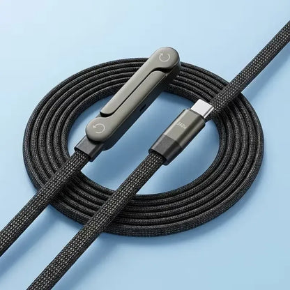 240W 2-in-1 C to C Charging Cable with Phone Stand 1.5m length