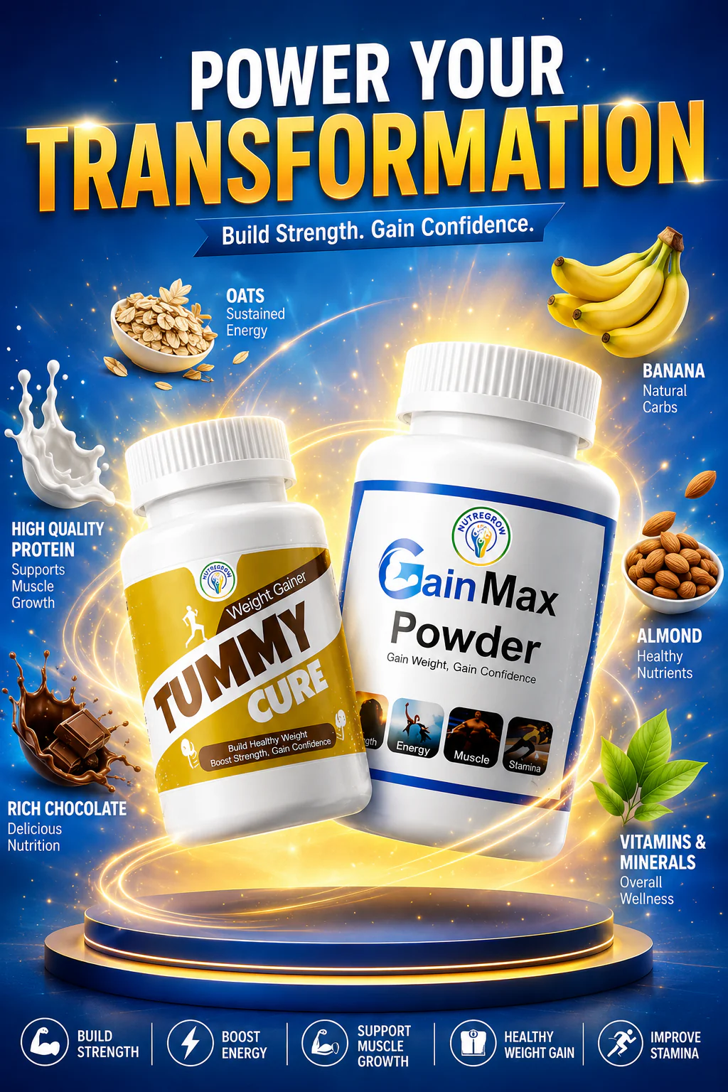 GainMax Powder + Tummy Cure – Natural Weight Gain Formula