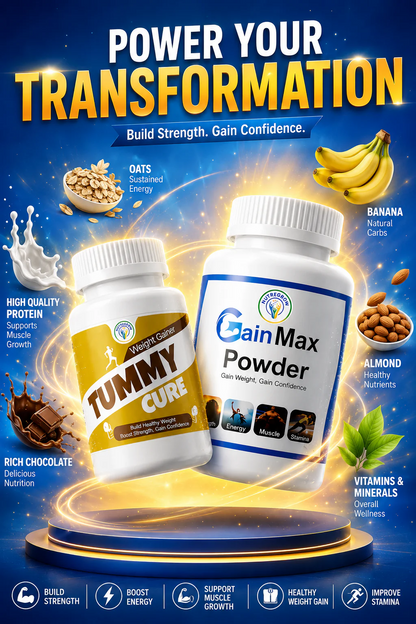 GainMax Powder + Tummy Cure – Natural Weight Gain Formula