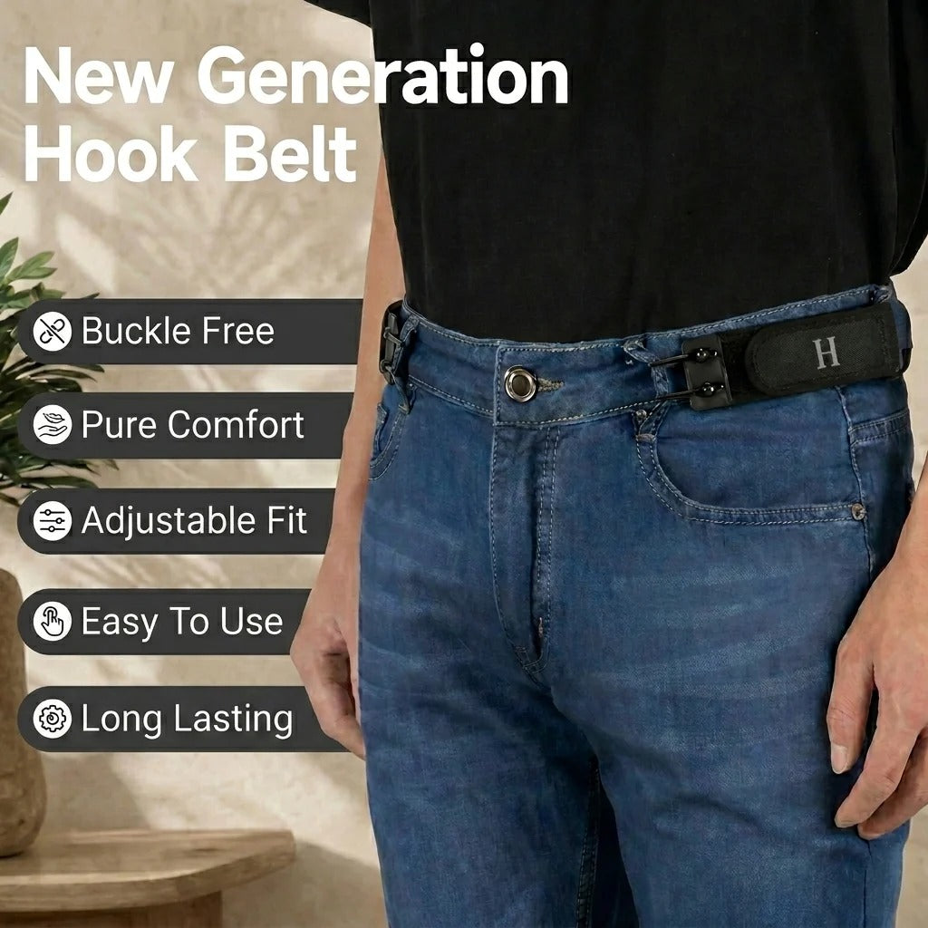 Premium Buckle-Free Hook Belt With New Style
