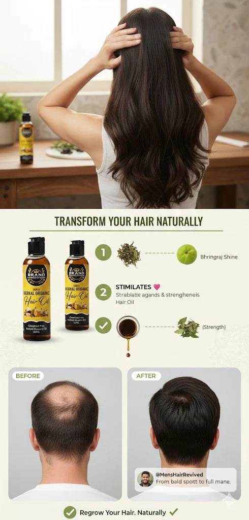 Pure Herbal Hair Oil for Fast Hair Growth & Thickness