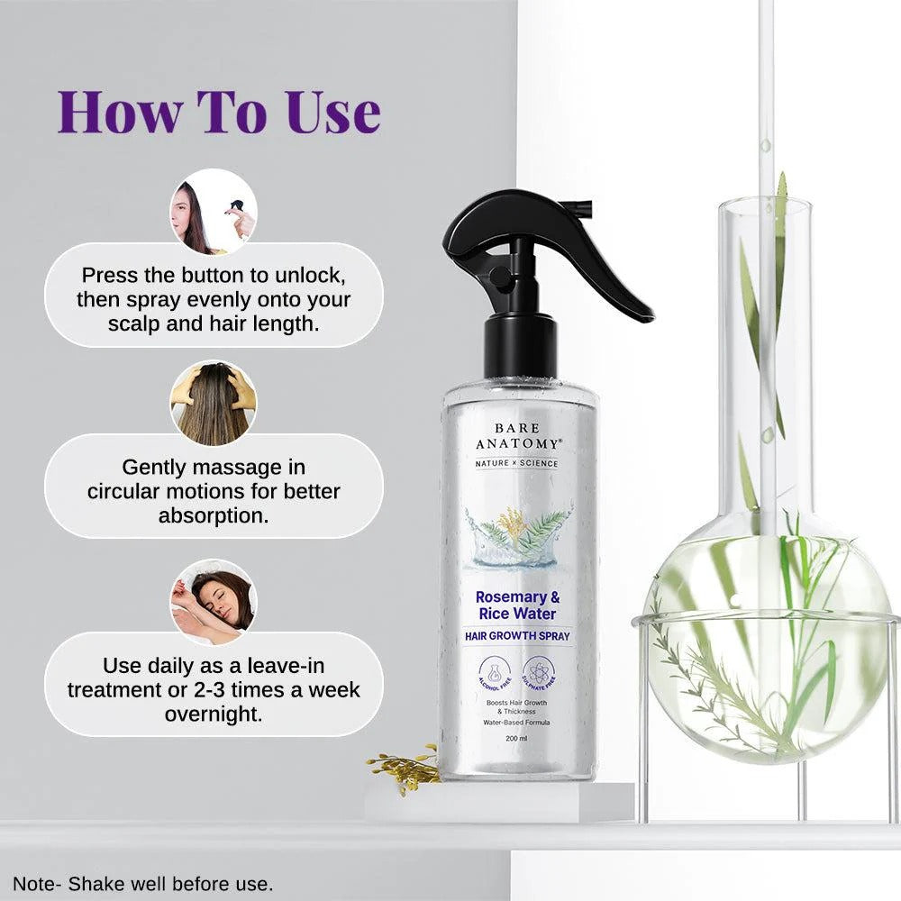 Rosemary & Rice Water Hair Growth Spray With Free Home Delivery