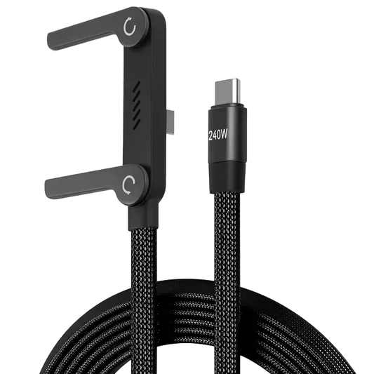 240W 2-in-1 C to C Charging Cable with Phone Stand 1.5m length